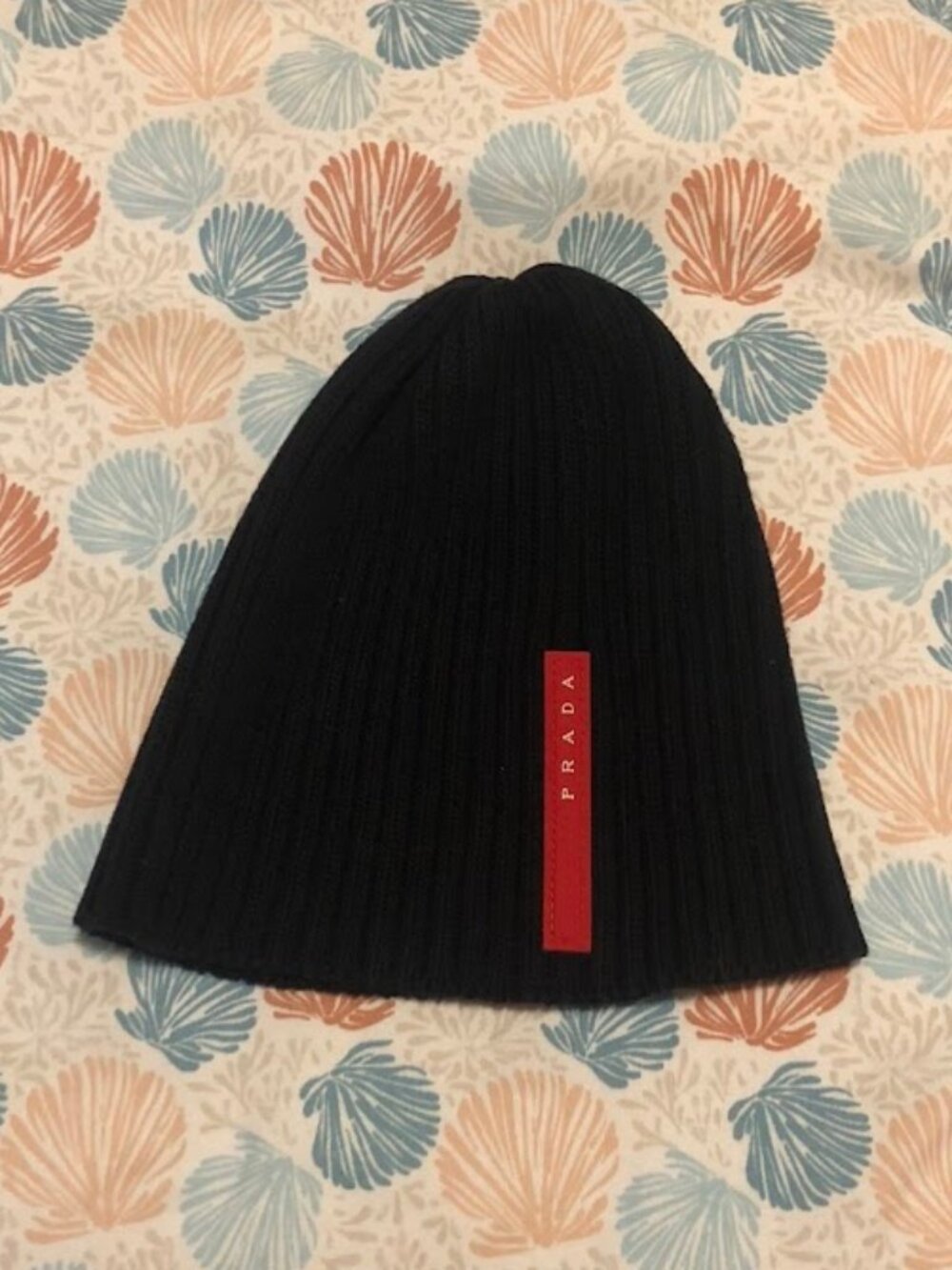 Prada Sport Ribbed Knit Beanie with Box and Dust Bag